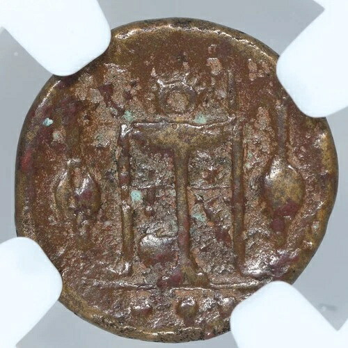 シチリア、レオンティーニ AE テトラス 古代ギリシャ青銅貨 紀元前5世紀後半 - NGC F