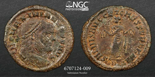Maximian, AD 286-310 ROMAN EMPIRE BI Nummus NGC Ch F カルタゴ造幣局