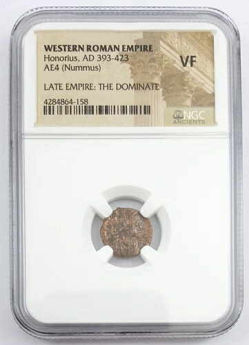 NGC VF ローマ AE4 ホノリウス紀元後393-423 NGC古代認定 非常に良好なブロンズ