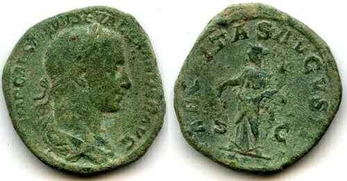 アレクサンダー セウェルス (西暦 222 ～ 235 年) のニース セステルティウス、ローマ造幣局、ローマ帝国