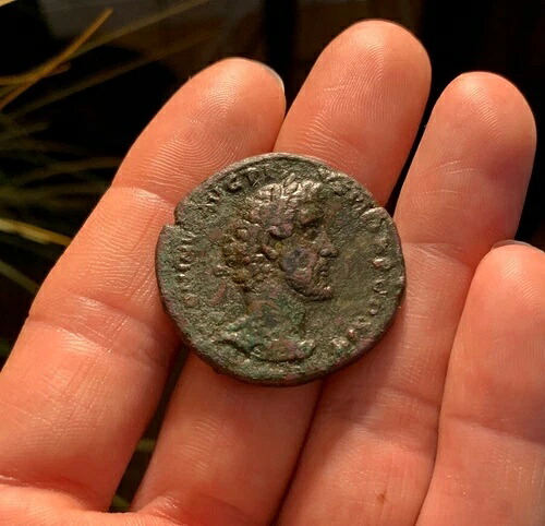 希少アントニヌス ピウス 古代ローマ コイン セステルティウス 141-3AD アポロ RIC598 21.5g