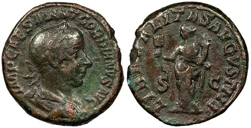 ゴルディアヌス 3 世 西暦 238 ~ 244 年 VF LIBERALITAS AVGVSTI II として #AC105932|WORLD RESOURCE【QUEEN店】