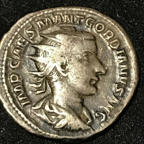 ローマ硬貨 238-244 銀 ゴルディアヌス3世 リベラリタス 立像 アントニニアヌス u82a