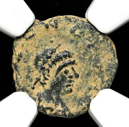 ローマ帝国。ゼノン、西暦474-491年。?4、モノグラム、NGC VF