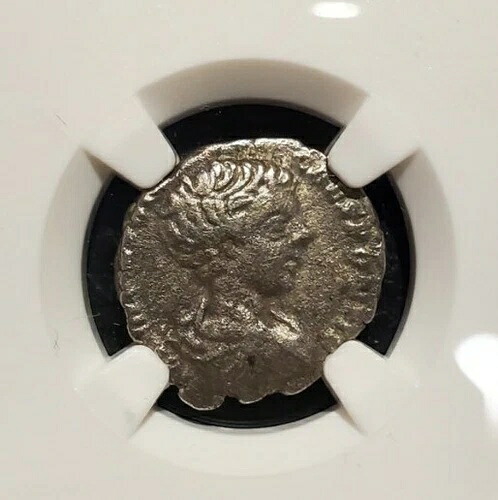 NGC VF 認証 カラカラ帝のデナリウス銀貨 198-217年