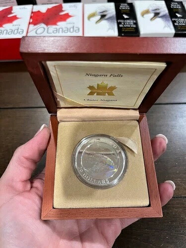 2004年カナダ20ドル自然の驚異ナイアガラの滝の純銀貨