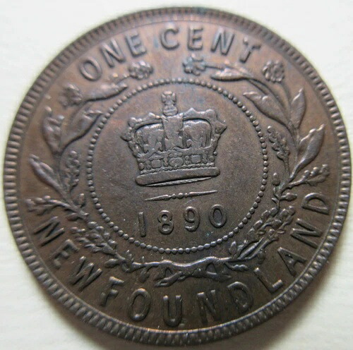 1890年ニューファンドランド大セント硬貨。良品（RJ664）