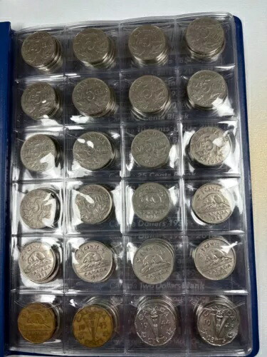 カナダ 1922 - 2025 5セントニッケル貨幣 114枚 ほぼ完全なコレクション - 主要日付 44,330円