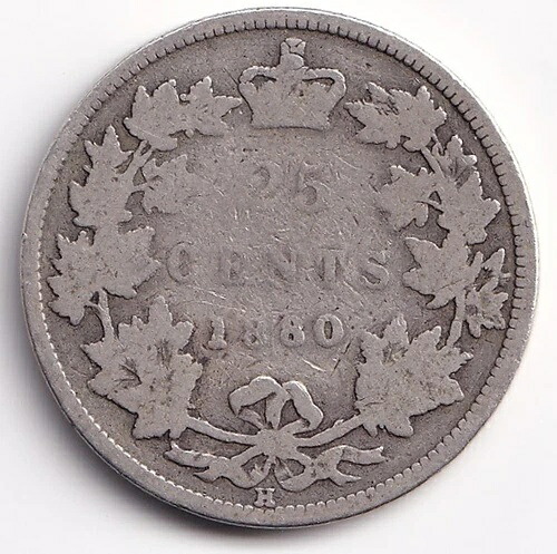 カナダ 1880年 25セント銀貨 ビクトリア女王 .925 シルバー