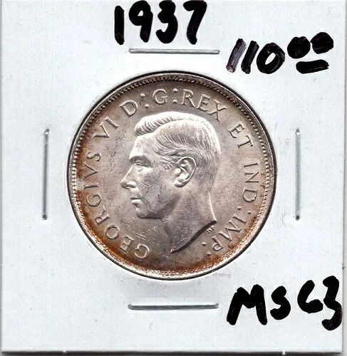 1937年 カナダ シルバー 50セントコイン-BU- 44,330円