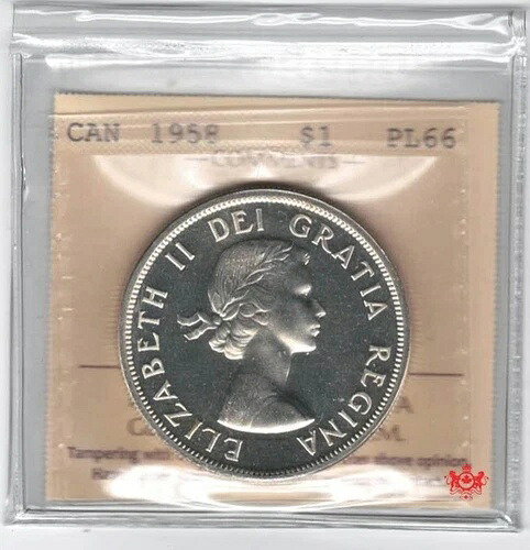 1958年カナダ1ドル - ICCS PL66 カメオ - XQY 256