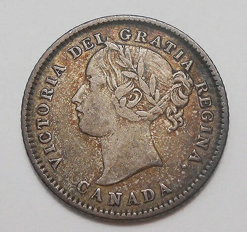 1880年H OBV #1 10セントVF **希少ハイグレードクイーン ビクトリアトーン カナダダイム-