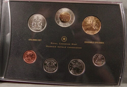 2007年 RCM カナダ貨幣見本セット - トランペッター・スワン・ルーニー付き