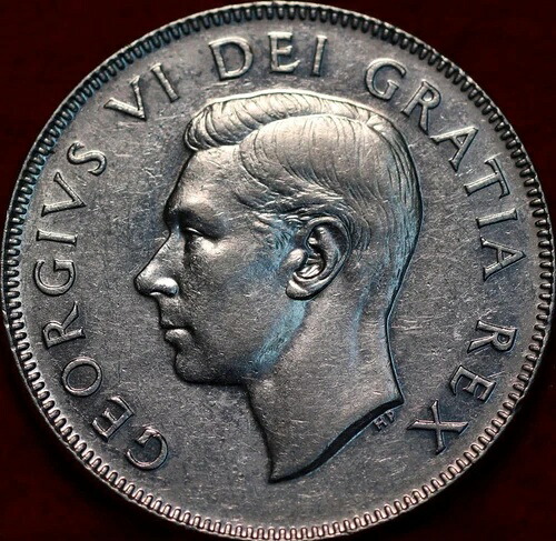 ???? 1950年カナダ50セント銀貨（未使用）