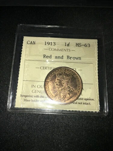 1913年 ICCS グレード カナディアン ラージ セント **MS-63** # UL 218