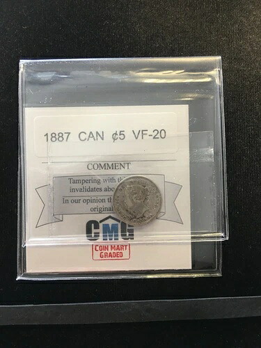1887年 コインマート グレード カナダ 5セント **VF-20**