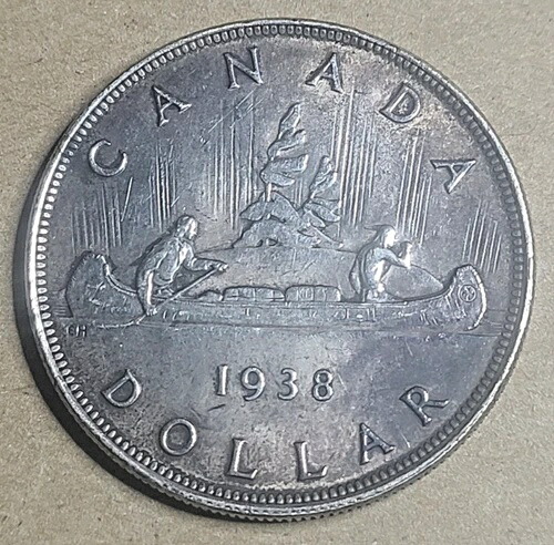 1938年カナダ 1ドル銀貨 .800ポンド 主要日付 - 国王ジョージ6世 (962)