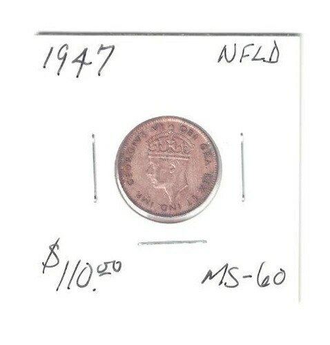 カナダ 1947年 ニューファンドランド 1セントコイン MS-60-