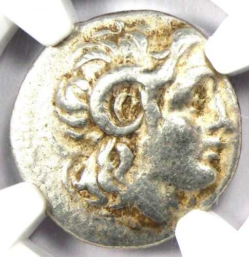 リュシマコス AR ドラクマ銀貨 トラキア 紀元前305-281年 - NGC VF認定