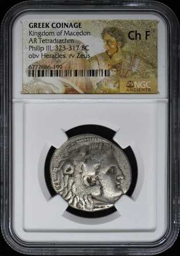 マケドニア王国ギリシャ貨幣ARテトラドラクマNGC F15｜WORLD RESOURCE【QUEEN店】