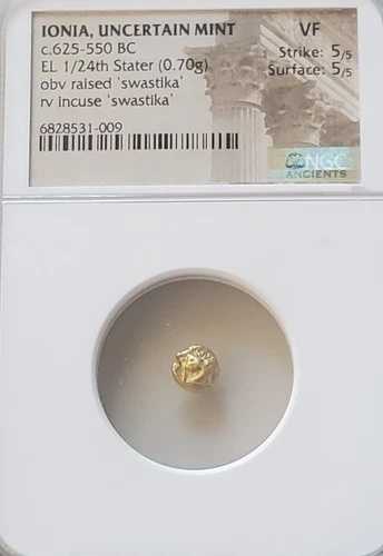 イオニア 1/24 スワスティカ スタテル NGC VF 5/5 古代エレクトラムコイン