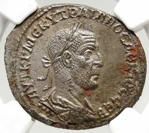 トラヤヌス・デキウス 真正古代 紀元249年 アンティオキア テトラドラクマ ローマ貨幣 NGC i83566