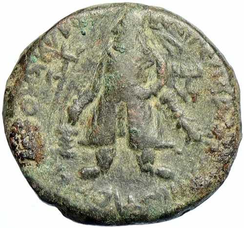 ヴィマ・カドフィセス クシャーナ帝国 北インド 古代ギリシャコイン 雄牛 シヴァ i101275
