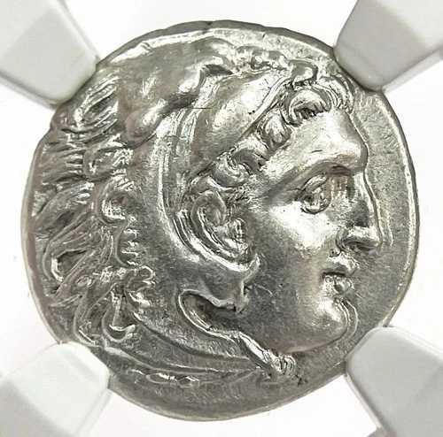 紀元前336-323年 マケドニア ドラクマ銀貨 アレクサンダー3世追悼発行 NGC XF PQ