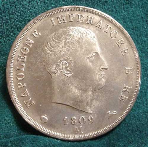 ナポレオン1世 イタリア国王 5リラ 1809年 ミラノ銀貨 エクセレント｜WORLD RESOURCE【QUEEN店】