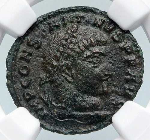 コンスタンティヌス1世（大帝）紀元316年 テッサロニキ 古代ローマ NUMMUS コイン NGC i89744