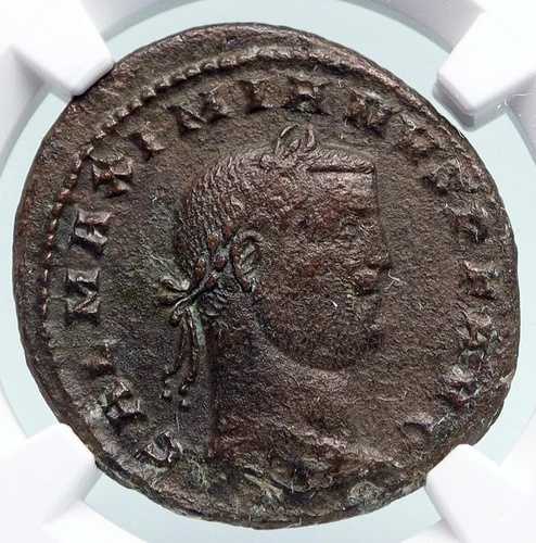 ガレリウス本物の古代 308AD Cyzicus アンティークローマコイン GENIUS NGC i89693