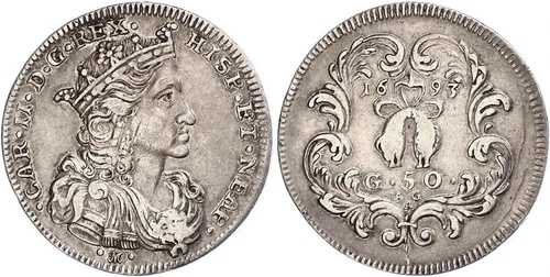 50グラナ 1693 ナポリ王国 - ナポリ銀貨 -