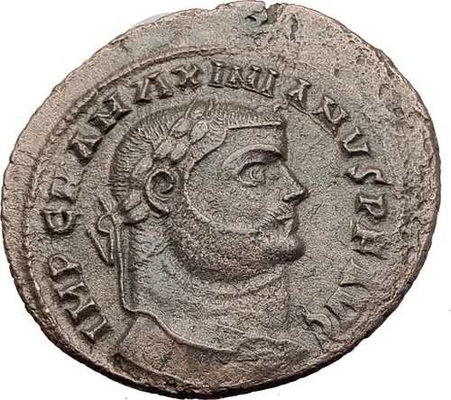 MAXIMIAN 295AD ビッグ フォリス アレクサンドリア 本物の古代ローマのコイン Genius i63193