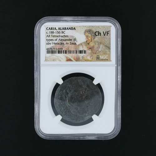 ローマ帝国古代貨幣 カリア・アラバンダ 紀元前188～156年 AR テトラドラクマ NGC パッケージ
