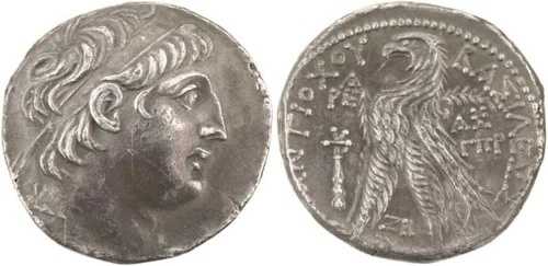 古代ギリシャのアンティオコス7世(紀元前138-129年)の硬貨、ARテトラドラクマ。裏面は素晴らしい。|WORLD RESOURCE【QUEEN店】