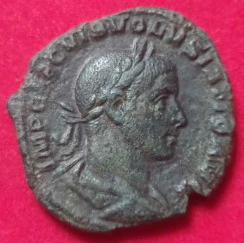 ヴォルシア ローマ帝国 251-253 AD SESTERTIUM 青銅貨 SPL 希少な美しい肖像画-