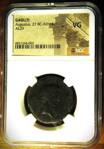 ? ローマ皇帝オクタヴィアヌス帝の Rv 船首 NGC グレード VG 12.15 grs 28mm 紀元前 40 年頃