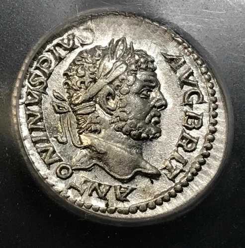 古代ローマ銀貨 カラカラ 210-213年 デナリウス マルス アドバンス 左 美しい