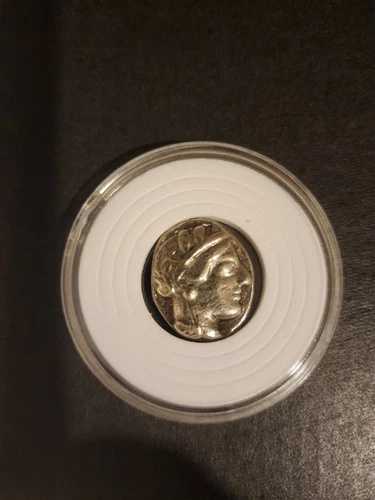紀元前440-404年 古代ギリシャコイン アテナとフクロウ - 銀メッキ テトラドラクマ 20mm 110,000円