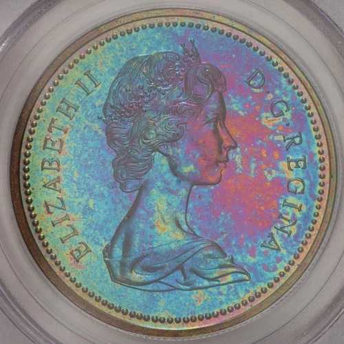 1971年 カナダ ブリティッシュコロンビア州 銀貨 PCGS SP67 - トーン