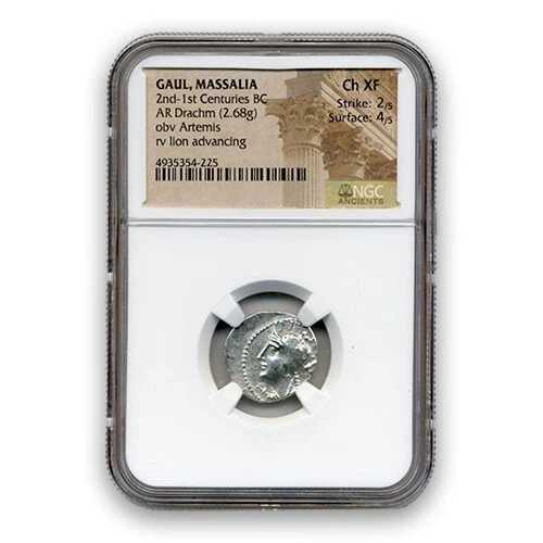 ガリア・マッサリア 紀元前2～1世紀 ドラクマ NGC CH XF