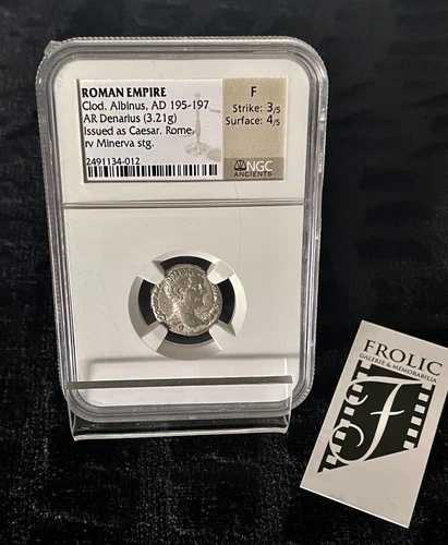 ローマ帝国 クロッド アルビナス **シーザー** AD 195-197 AR シルバー デナリウス NG (F) レア