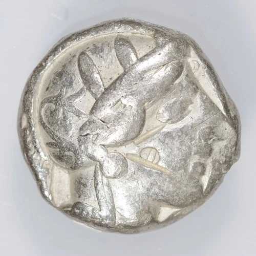 紀元前440-404年頃 古代ギリシャ アッティカ アテネ 銀のフクロウ テトラドラクマ - テストカット