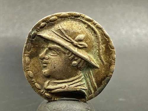 コインシルバー古い古代アンティークインドギリシャグレコバクトリア銀貨