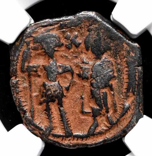 ヘラクレイオスとヘラクレイオス・コンスタンティヌス（西暦610-641年）。超希少ネアポリス、NGC Ch F