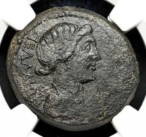 マケドニア、テッサロニキ(ペラ)。マルクス・アントニウスとオクタヴィアヌス。紀元前37年。?31、NGC Fine|WORLD RESOURCE【QUEEN店】
