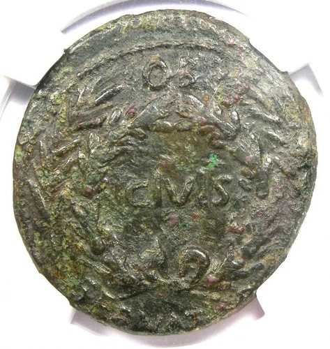 アウグストゥス AE セステルティウス コイン (C. Asinius Gallus) 紀元前 27 年 - 紀元後 14 年 - NGC Choice VF