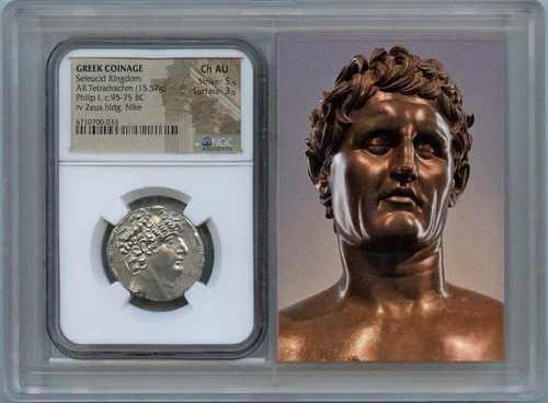 セレウコス王国ギリシャ貨幣ARテトラドラクマNGC AU55ストーリーヴォールト