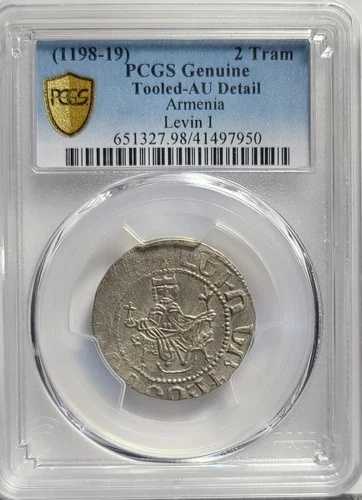 1198-1219 アルメニア - レヴォン I、2 トラム PCGS AU 詳細