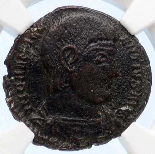 マグネンティウス 350AD カイ・ロー・ラバルム 真正古代ローマコイン NGC XF レア i60273